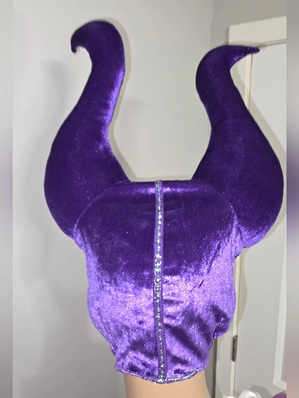 Disney Store Girls Maleficent Purple Velvet Horns Headpiece Size 5/6 Halloween